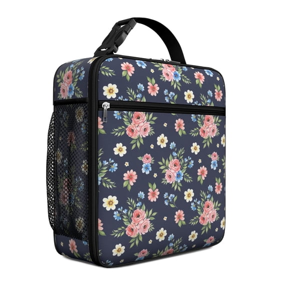 Pioneer Flower Floral Print Pattern Insulated Lunch Bag Teen,Lunch Bag Lunch Box for Men Women,Bento School Lunch Bag for Teen for Work,Picnic or Travel