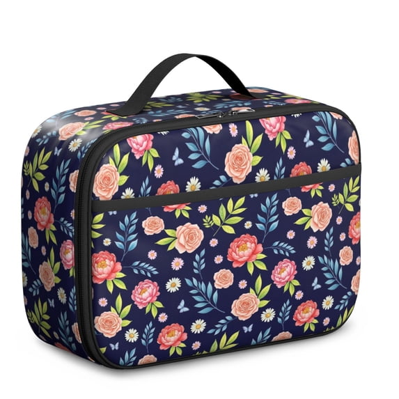 Pioneer Flower Floral Print Pattern Insulated Lunch Bag Teen, Toddler Lunch Bag,Bento School Lunch Bag for Teen for Work,Picnic or Travel