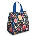 thumbnail image 1 of Pioneer Flower Floral Print Pattern Insulated Lunch Bag for Women & Adults,Large Portable Soft Cooler Lunch Bag,Thermal Food Storage Tote with Pearl Cotton,8.66L,8.75x5.75x9.5 Inch, 1 of 6