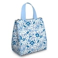 thumbnail image 1 of Pioneer Flower Floral Print Pattern Insulated Lunch Bag for Women & Adults,Large Portable Soft Cooler Lunch Bag,Thermal Food Storage Tote with Pearl Cotton,8.66L,8.75x5.75x9.5 Inch, 1 of 6