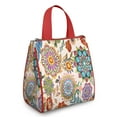 thumbnail image 1 of Pioneer Flower Floral Print Pattern Insulated Lunch Bag for Women & Adults,Large Portable Soft Cooler Lunch Bag,Thermal Food Storage Tote with Pearl Cotton,8.66L,8.75x5.75x9.5 Inch, 1 of 6