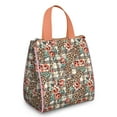 thumbnail image 1 of Pioneer Flower Floral Print Pattern Insulated Lunch Bag for Women & Adults,Large Portable Soft Cooler Lunch Bag,Thermal Food Storage Tote with Pearl Cotton,8.66L,8.75x5.75x9.5 Inch, 1 of 6