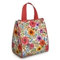 thumbnail image 1 of Pioneer Flower Floral Print Pattern Insulated Lunch Bag for Women & Adults,Large Portable Soft Cooler Lunch Bag,Thermal Food Storage Tote with Pearl Cotton,8.66L,8.75x5.75x9.5 Inch, 1 of 6