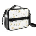 thumbnail image 1 of Pioneer Flower Floral Print Pattern Insulated Lunch Bag with Shoulder Strap and Bottle Holder,Bento School Lunch Bag Box,11x9.5x3.5 Inches, 1 of 5
