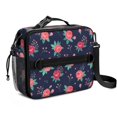 thumbnail image 1 of Pioneer Flower Floral Print Pattern Insulated Lunch Bag with Shoulder Strap and Bottle Holder,Bento School Lunch Bag Box,11x9.5x3.5 Inches, 1 of 5