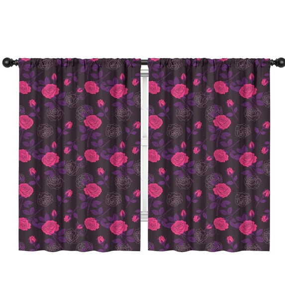 Pioneer Flower Floral Print Pattern Insulated Teens Curtains Set Of 2, Bedroom Essentials, Toddler Room Decor 42"x63"