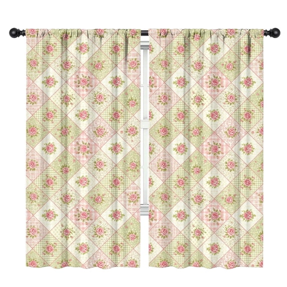 Pioneer Flower Floral Print Pattern Insulated Teens Curtains Set Of 2, Bedroom Essentials, Toddler Room Decor 42"x84"