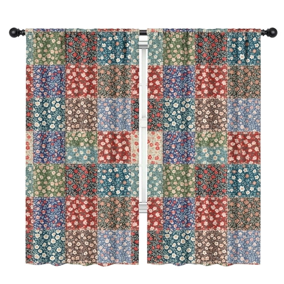Pioneer Flower Floral Print Pattern Insulated Teens Curtains Set Of 2, Bedroom Essentials, Toddler Room Decor 42"x84"