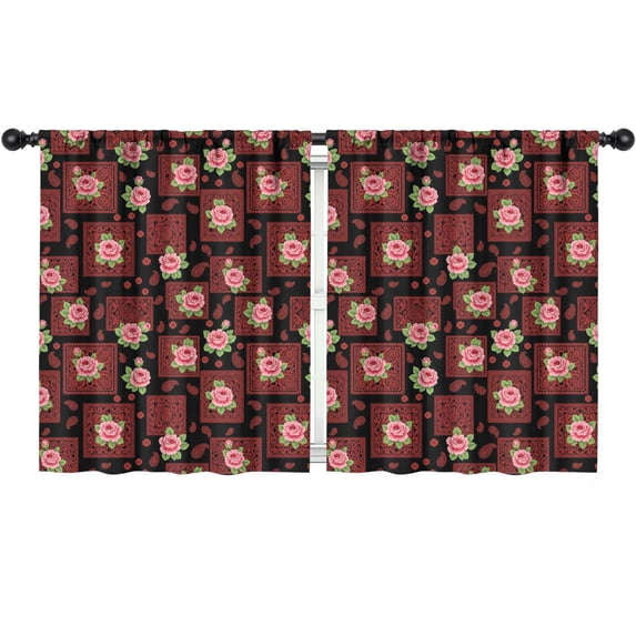 Pioneer Flower Floral Print Pattern Insulated Teens Curtains Set Of 2, Bedroom Essentials, Toddler Room Decor 52"x63"