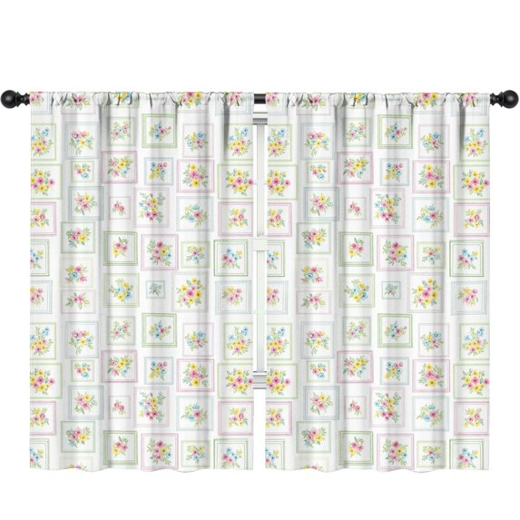 Pioneer Flower Floral Print Pattern Insulated Teens Curtains Set Of 2, Bedroom Essentials, Toddler Room Decor 52"x84"