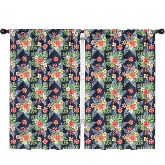 Pioneer Flower Floral Print Pattern Insulated Teens Curtains Set Of 2, Bedroom Essentials, Toddler Room Decor 52"x84"