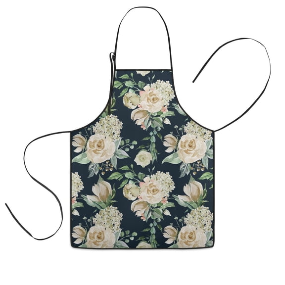 Pioneer Flower Floral Print Pattern Kids Aprons for Girls and Boys,Adjustable Neck Strap Toddler Aprons for Kids Cooking Baking