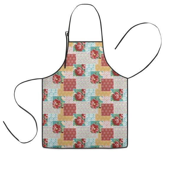 Pioneer Flower Floral Print Pattern Kids Aprons for Girls and Boys,Adjustable Neck Strap Toddler Aprons for Kids Cooking Baking