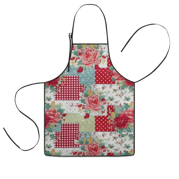 Pioneer Flower Floral Print Pattern Kids Aprons for Girls and Boys,Adjustable Neck Strap Toddler Aprons for Kids Cooking Baking