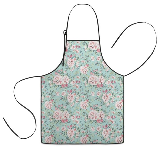 Pioneer Flower Floral Print Pattern Kids Aprons for Girls and Boys,Adjustable Neck Strap Toddler Aprons for Kids Cooking Baking