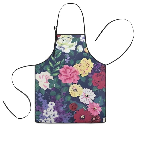 Pioneer Flower Floral Print Pattern Kids Aprons for Girls and Boys,Adjustable Neck Strap Toddler Aprons for Kids Cooking Baking