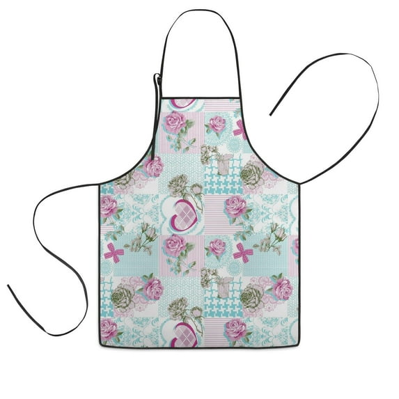 Pioneer Flower Floral Print Pattern Kids Aprons for Girls and Boys,Adjustable Neck Strap Toddler Aprons for Kids Cooking Baking