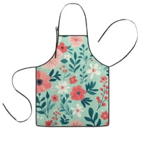 Pioneer Flower Floral Print Pattern Kids Aprons for Girls and Boys,Adjustable Neck Strap Toddler Aprons for Kids Cooking Baking