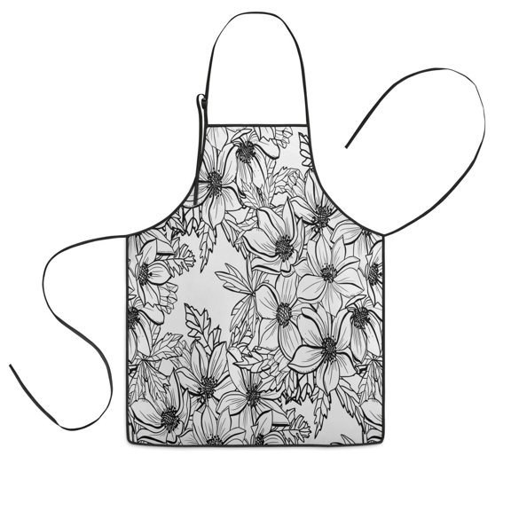 Pioneer Flower Floral Print Pattern Kids Aprons for Girls and Boys,Adjustable Neck Strap Toddler Aprons for Kids Cooking Baking