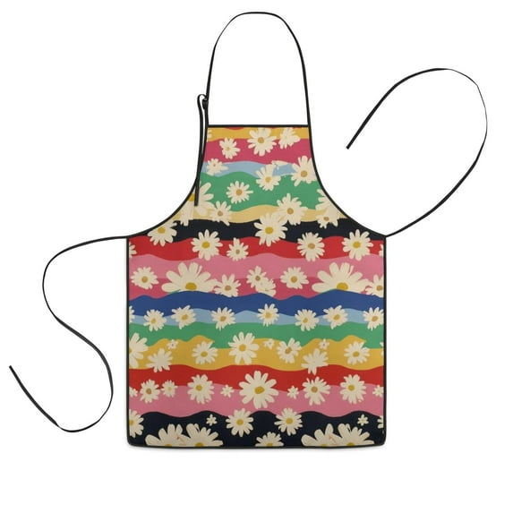 Pioneer Flower Floral Print Pattern Kids Aprons for Girls and Boys,Adjustable Neck Strap Toddler Aprons for Kids Cooking Baking