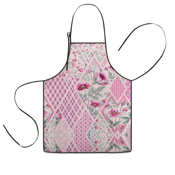 Pioneer Flower Floral Print Pattern Kids Aprons for Girls and Boys,Adjustable Neck Strap Toddler Aprons for Kids Cooking Baking