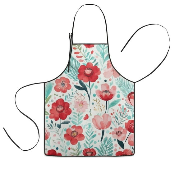 Pioneer Flower Floral Print Pattern Kids Aprons for Girls and Boys,Adjustable Neck Strap Toddler Aprons for Kids Cooking Baking