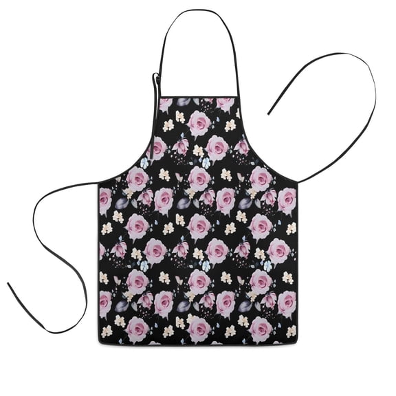 Pioneer Flower Floral Print Pattern Kids Aprons for Girls and Boys,Adjustable Neck Strap Toddler Aprons for Kids Cooking Baking
