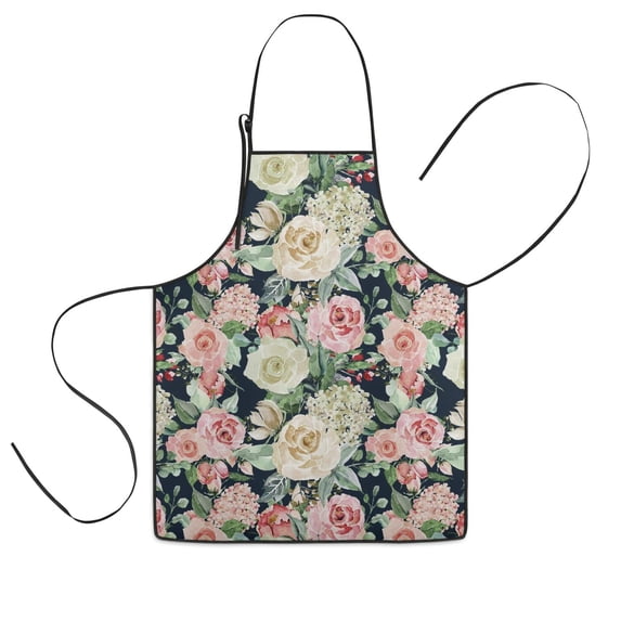 Pioneer Flower Floral Print Pattern Kids Aprons for Girls and Boys,Adjustable Neck Strap Toddler Aprons for Kids Cooking Baking
