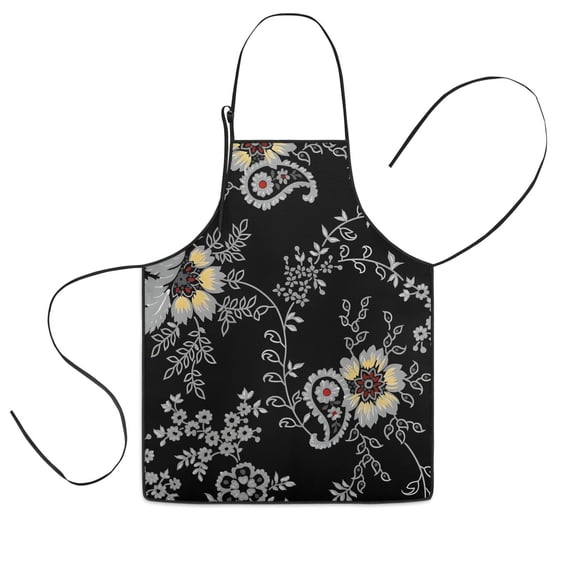 Pioneer Flower Floral Print Pattern Kids Aprons for Girls and Boys,Adjustable Neck Strap Toddler Aprons for Kids Cooking Baking