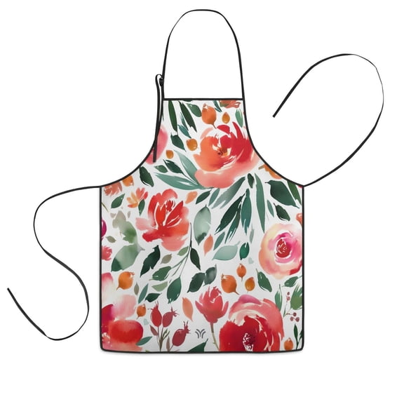 Pioneer Flower Floral Print Pattern Kids Aprons for Girls and Boys,Adjustable Neck Strap Toddler Aprons for Kids Cooking Baking