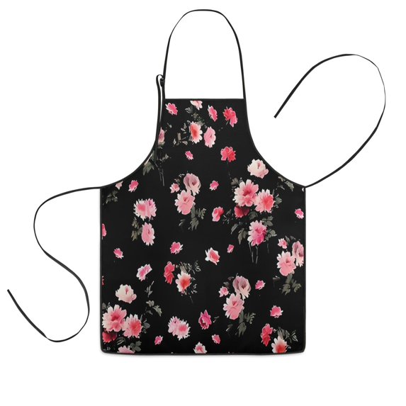 Pioneer Flower Floral Print Pattern Kids Aprons for Girls and Boys,Adjustable Neck Strap Toddler Aprons for Kids Cooking Baking