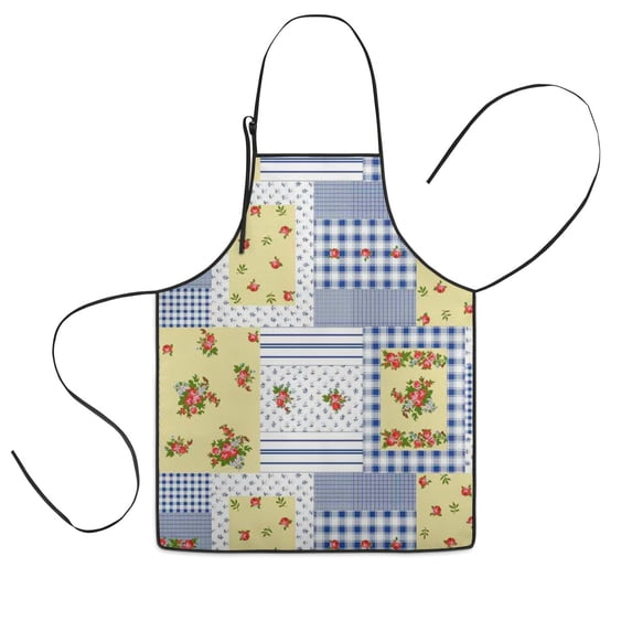 Pioneer Flower Floral Print Pattern Kids Aprons for Girls and Boys,Adjustable Neck Strap Toddler Aprons for Kids Cooking Baking