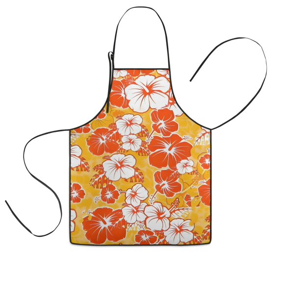 Pioneer Flower Floral Print Pattern Kids Aprons for Girls and Boys,Adjustable Neck Strap Toddler Aprons for Kids Cooking Baking