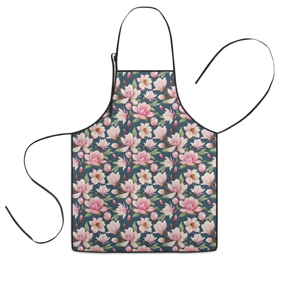 Pioneer Flower Floral Print Pattern Kids Aprons for Girls and Boys,Adjustable Neck Strap Toddler Aprons for Kids Cooking Baking