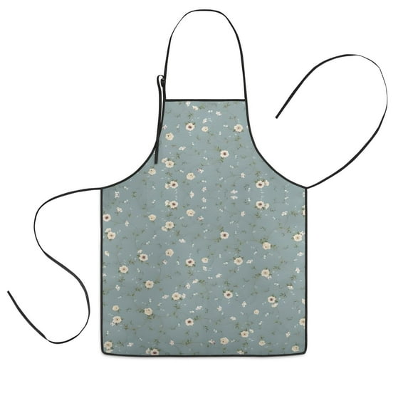 Pioneer Flower Floral Print Pattern Kids Aprons for Girls and Boys,Adjustable Neck Strap Toddler Aprons for Kids Cooking Baking