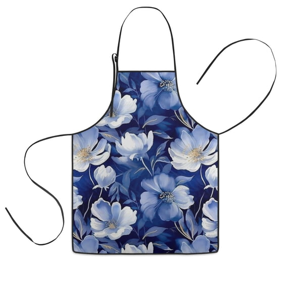 Pioneer Flower Floral Print Pattern Kids Aprons for Girls and Boys,Adjustable Neck Strap Toddler Aprons for Kids Cooking Baking