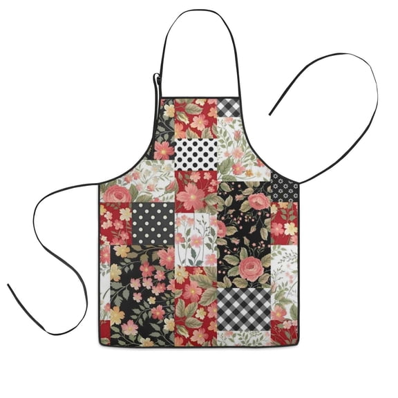 Pioneer Flower Floral Print Pattern Kids Aprons for Girls and Boys,Adjustable Neck Strap Toddler Aprons for Kids Cooking Baking