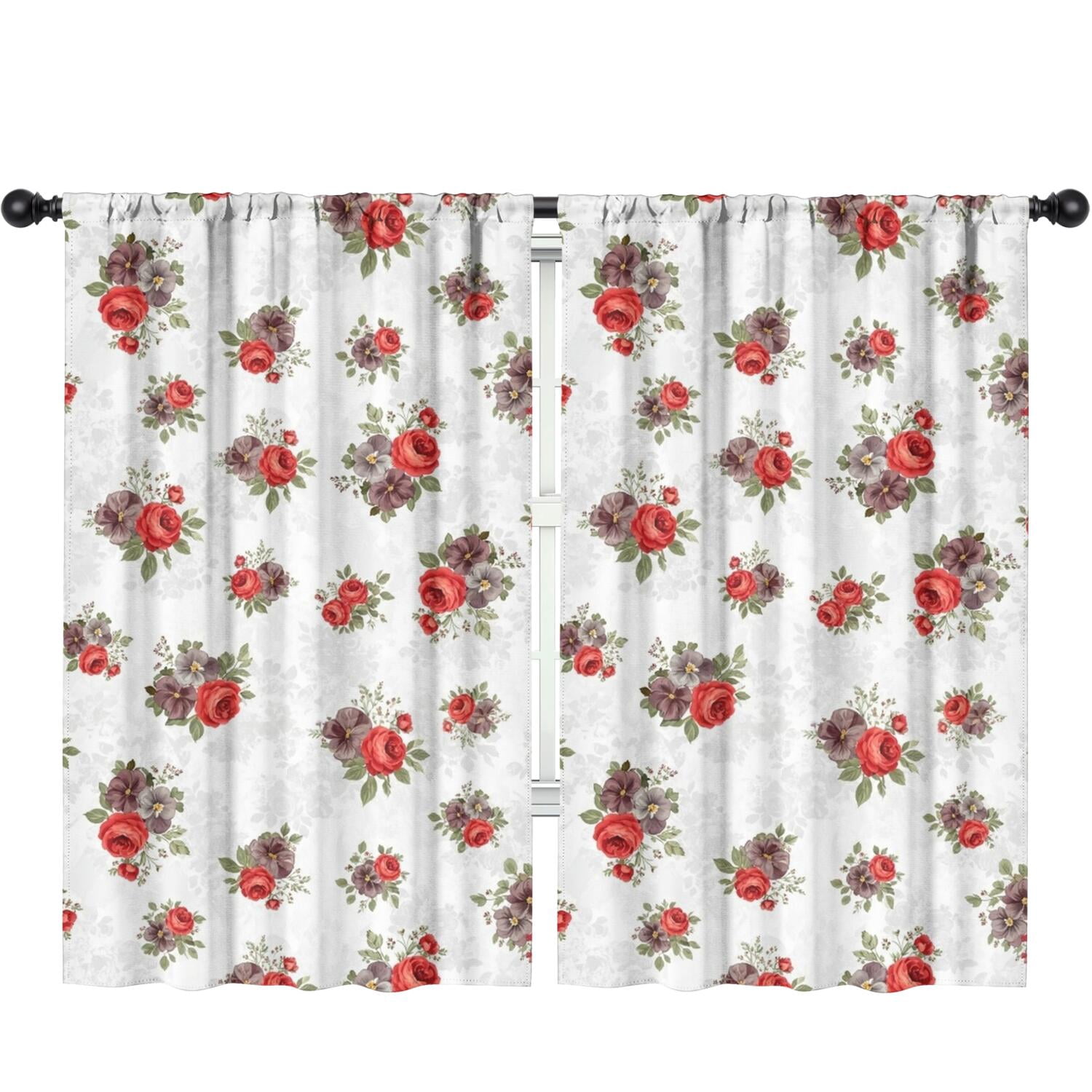 Pioneer Flower Floral Print Pattern Kids Curtains, Polyester Room ...