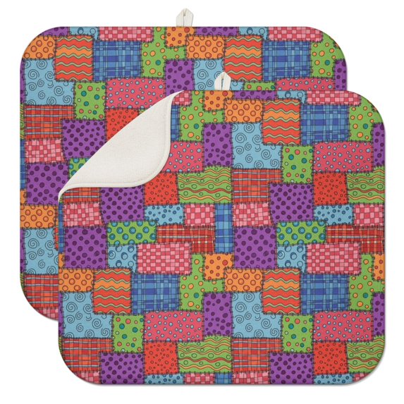 Pioneer Flower Floral Print Pattern Kitchen Dish Drying Mat 1 Pack, Ultra Absorbent Microfiber Drainer Mat, 16"x18"