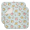 thumbnail image 1 of Pioneer Flower Floral Print Pattern Kitchen Dish Drying Mat 1 Pack, Ultra Absorbent Microfiber Drainer Mat, 16"x18", 1 of 6