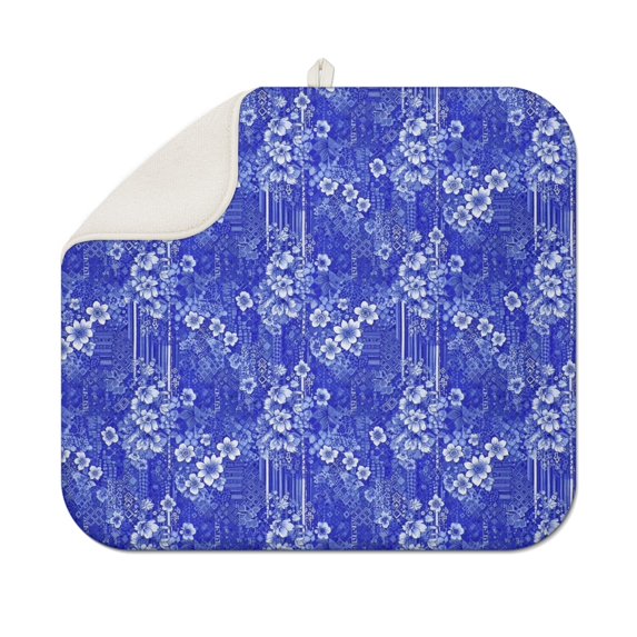 Pioneer Flower Floral Print Pattern Kitchen Dish Drying Mat 1 Pack, Ultra Absorbent Microfiber Drainer Mat, 16"x18"