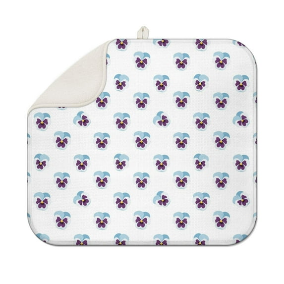 Pioneer Flower Floral Print Pattern Kitchen Dish Drying Mat 1 Pack, Ultra Absorbent Microfiber Drainer Mat, 16"x18"