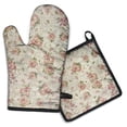 thumbnail image 1 of Pioneer Flower Floral Print Pattern Kitchen Oven Mitt and Pot Holder Sets 2 Pcs for Baking, Cooking and Grilling, Heat Resistant Up To 392 °F, 1 of 7