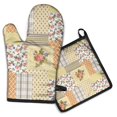 thumbnail image 1 of Pioneer Flower Floral Print Pattern Kitchen Oven Mitt and Pot Holder Sets 2 Pcs for Baking, Cooking and Grilling, Heat Resistant Up To 392 °F, 1 of 7