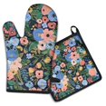 thumbnail image 1 of Pioneer Flower Floral Print Pattern Kitchen Oven Mitt and Pot Holder Sets 4 Pcs for Baking, Cooking and Grilling, Heat Resistant Up To 392 °F, 1 of 7
