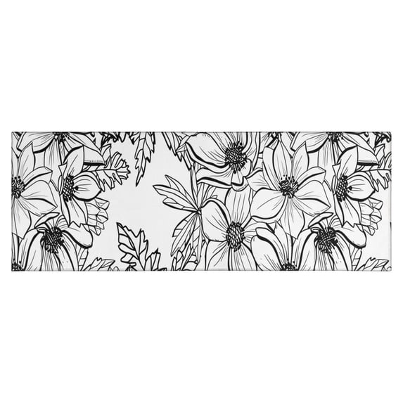 Pioneer Flower Floral Print Pattern Kitchen Rug Mat,Kitchen Runner Rugs Non Skid Washable,Decorative Kitchen Floor Mats for Kitchen,Sink,Laundry,17"X47"