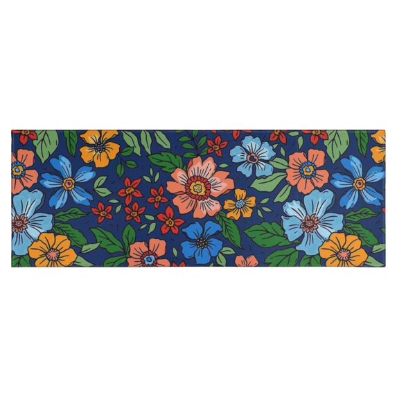Pioneer Flower Floral Print Pattern Kitchen Rug Mat,Kitchen Runner Rugs Non Skid Washable,Decorative Kitchen Floor Mats for Kitchen,Sink,Laundry,17"X47"