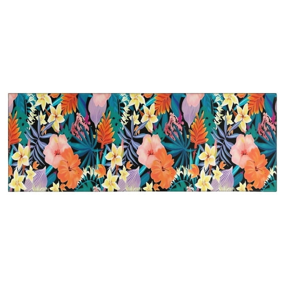 Pioneer Flower Floral Print Pattern Kitchen Rug Mat,Kitchen Runner Rugs Non Skid Washable,Decorative Kitchen Floor Mats for Kitchen,Sink,Laundry,17"X47"
