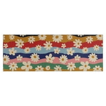 Pioneer Flower Floral Print Pattern Kitchen Rug Mat,Kitchen Runner Rugs Non Skid Washable,Decorative Kitchen Floor Mats for Kitchen,Sink,Laundry,17"X47"