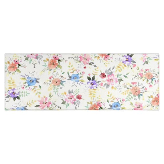 Pioneer Flower Floral Print Pattern Kitchen Rug Mat,Kitchen Runner Rugs Non Skid Washable,Decorative Kitchen Floor Mats for Kitchen,Sink,Laundry,17"X47"